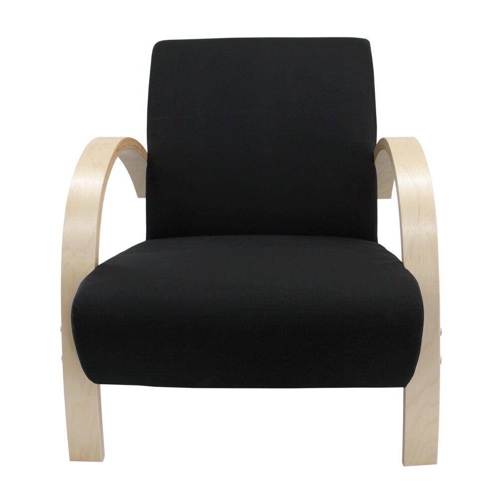 Polstersessel Lounge Sessel mit hochwertigem gepolsterten Stoffbezug - Schwarz Polstersessel Lounge Sessel mit hochwertigem gepolsterten Stoffbezug - Schwarz