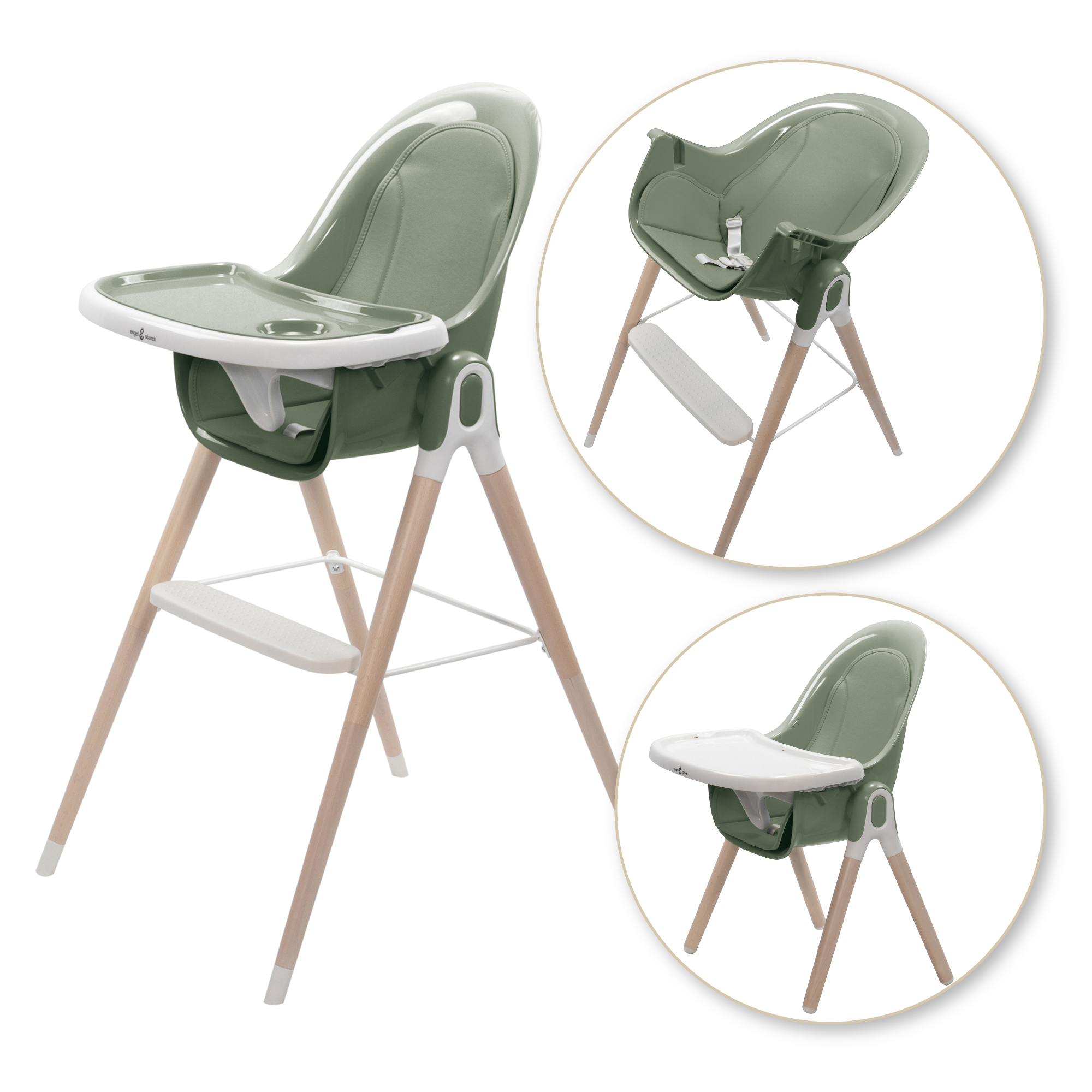 Kinderhochstuhl ARTO Kinderstuhl mit Esstablett und Stuhl Grün