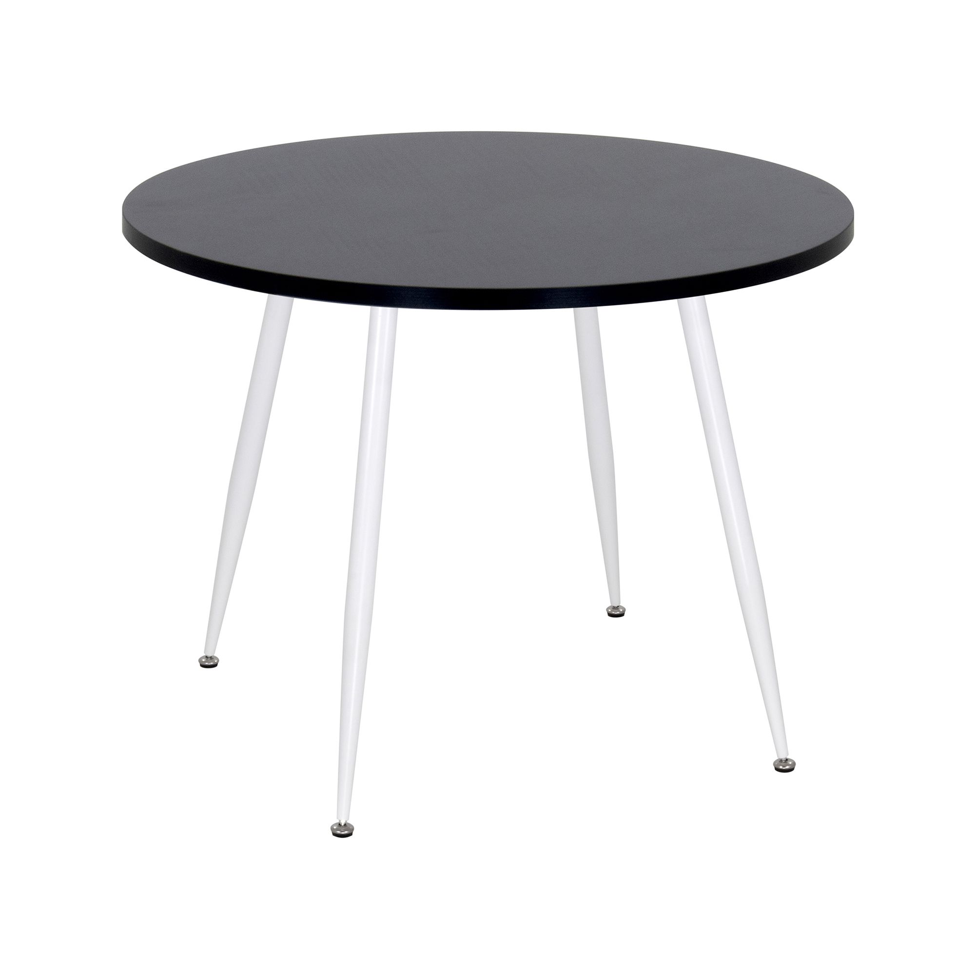 Esszimmer-Tisch CORIN | Tischplatte: Holz in Schwarz | Beine: Weiß Esszimmer-Tisch CORIN | Tischplatte: Holz in Schwarz | Beine: Weiß 90 cm