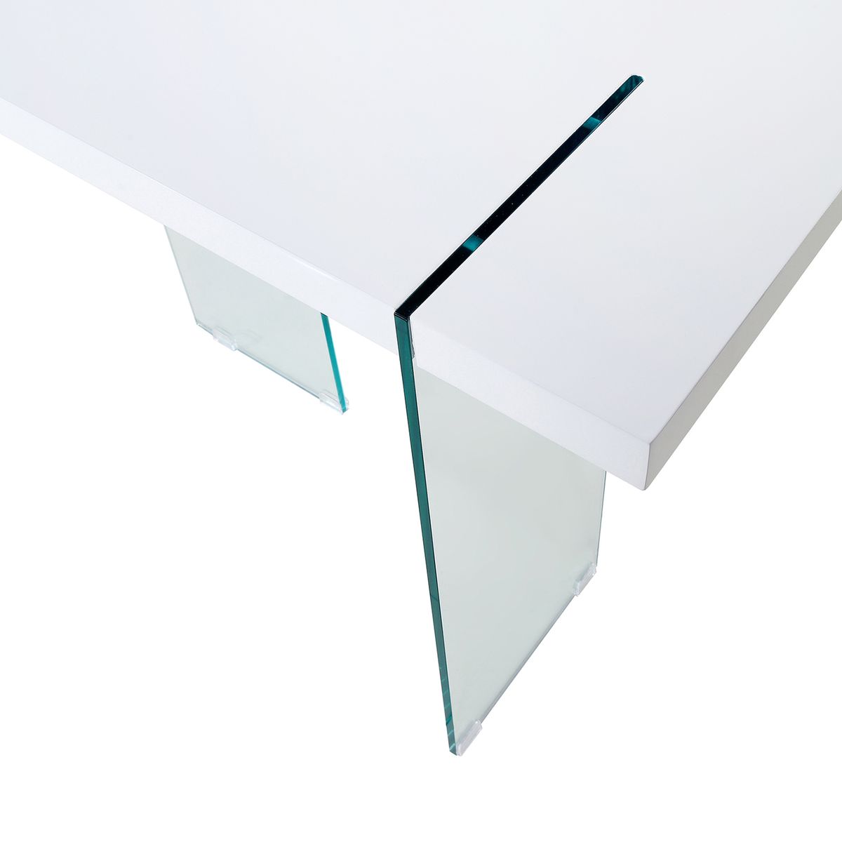 Couchtisch Sofatisch Beistelltisch NOWA mit Glasstützen in Weiß Couchtisch Sofatisch Beistelltisch NOWA mit Glasstützen in Weiß