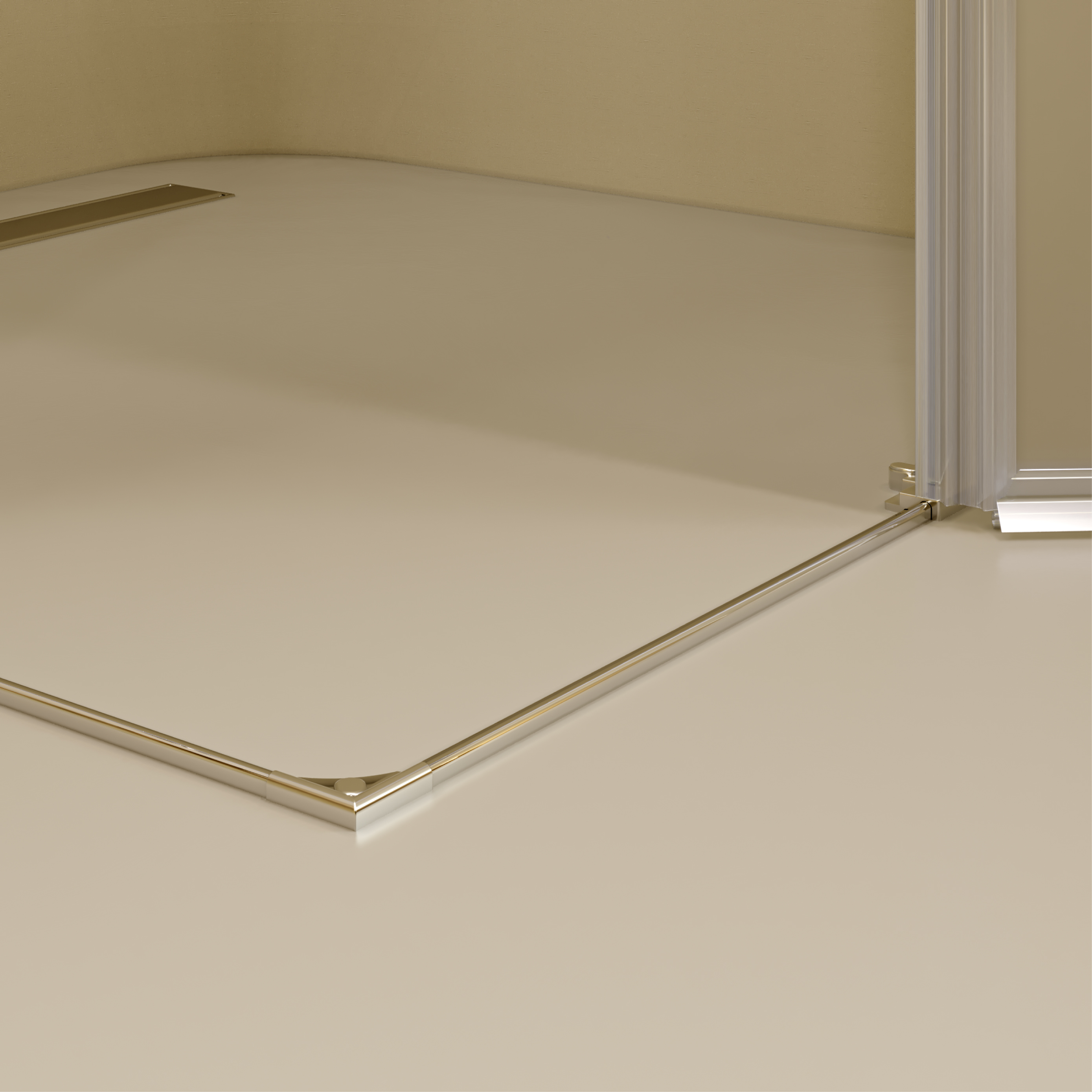 Corner Entry Alice with Folding Doors Made of Satinated ESG Safety Glass