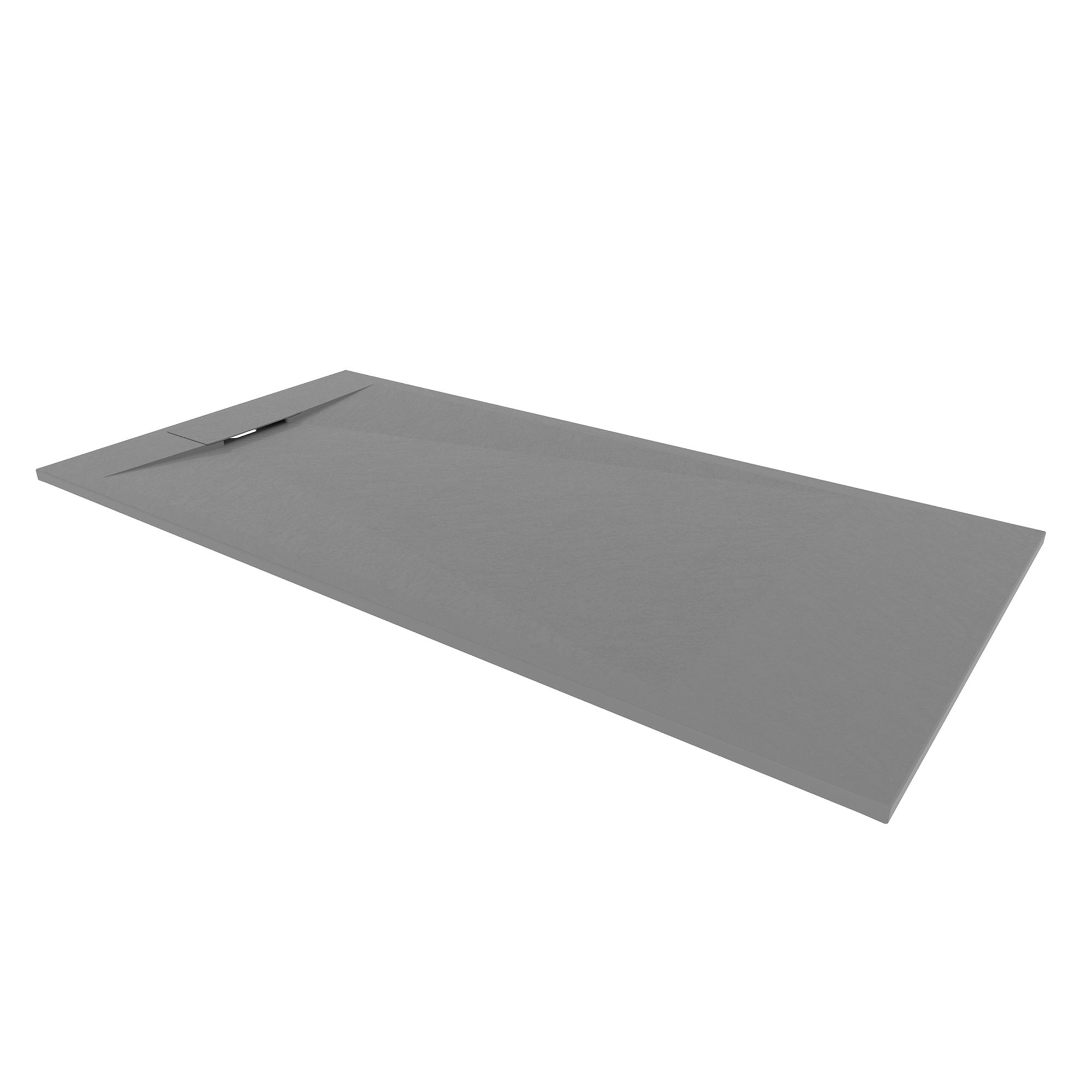 SMC Shower Tray Polar in Stone Look with Drain Assembly - Gray