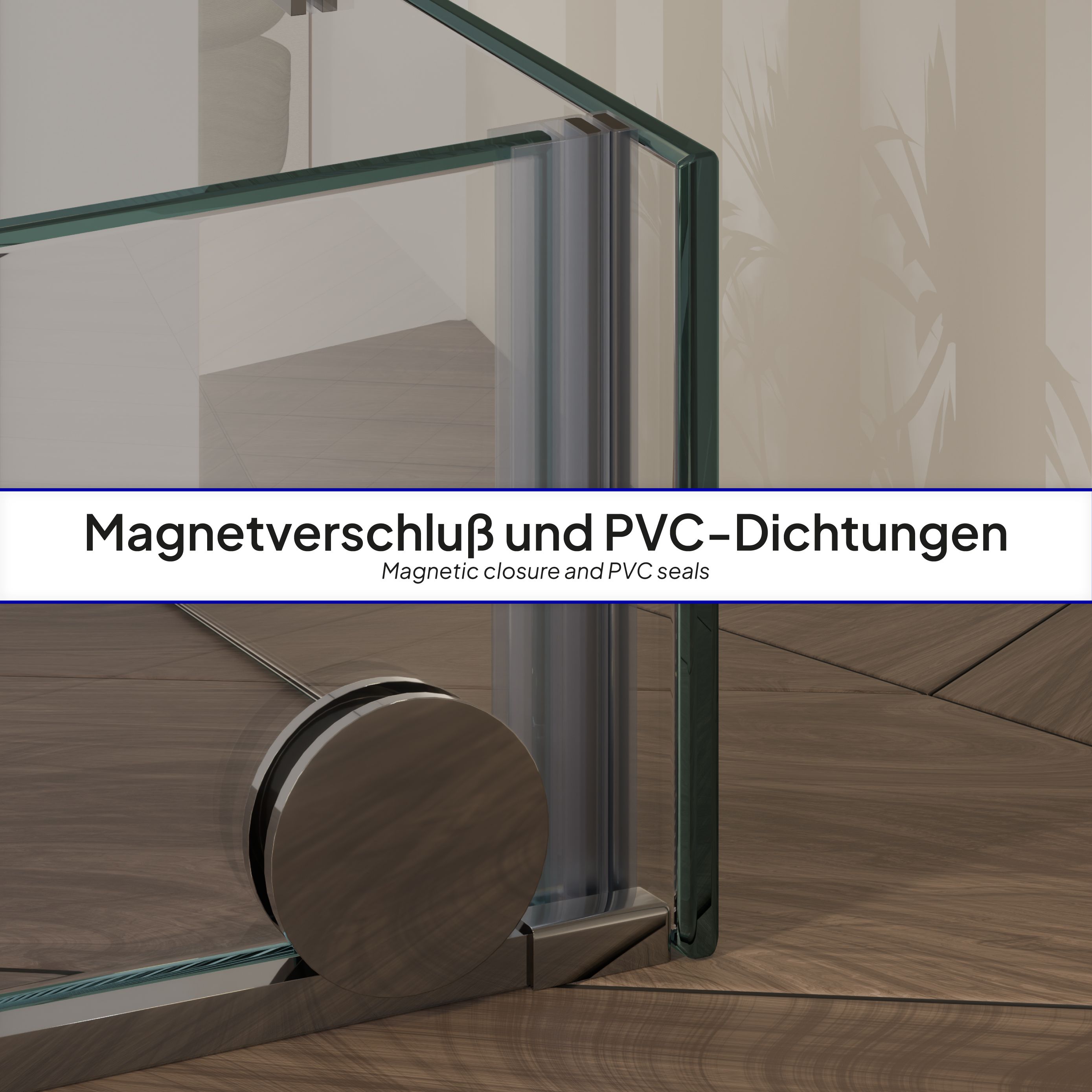 Front-entry NADINE with sliding door in chrome made of 8mm tempered clear glass. Front-entry NADINE with sliding door in chrome made of 8mm tempered clear glass.