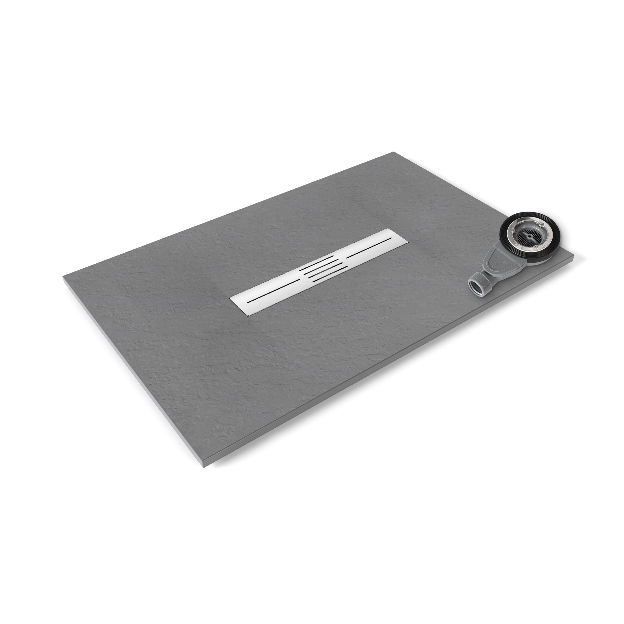 01.4.png SMC Shower Tray Lumia in Slate Finish with Gray Drain Assembly