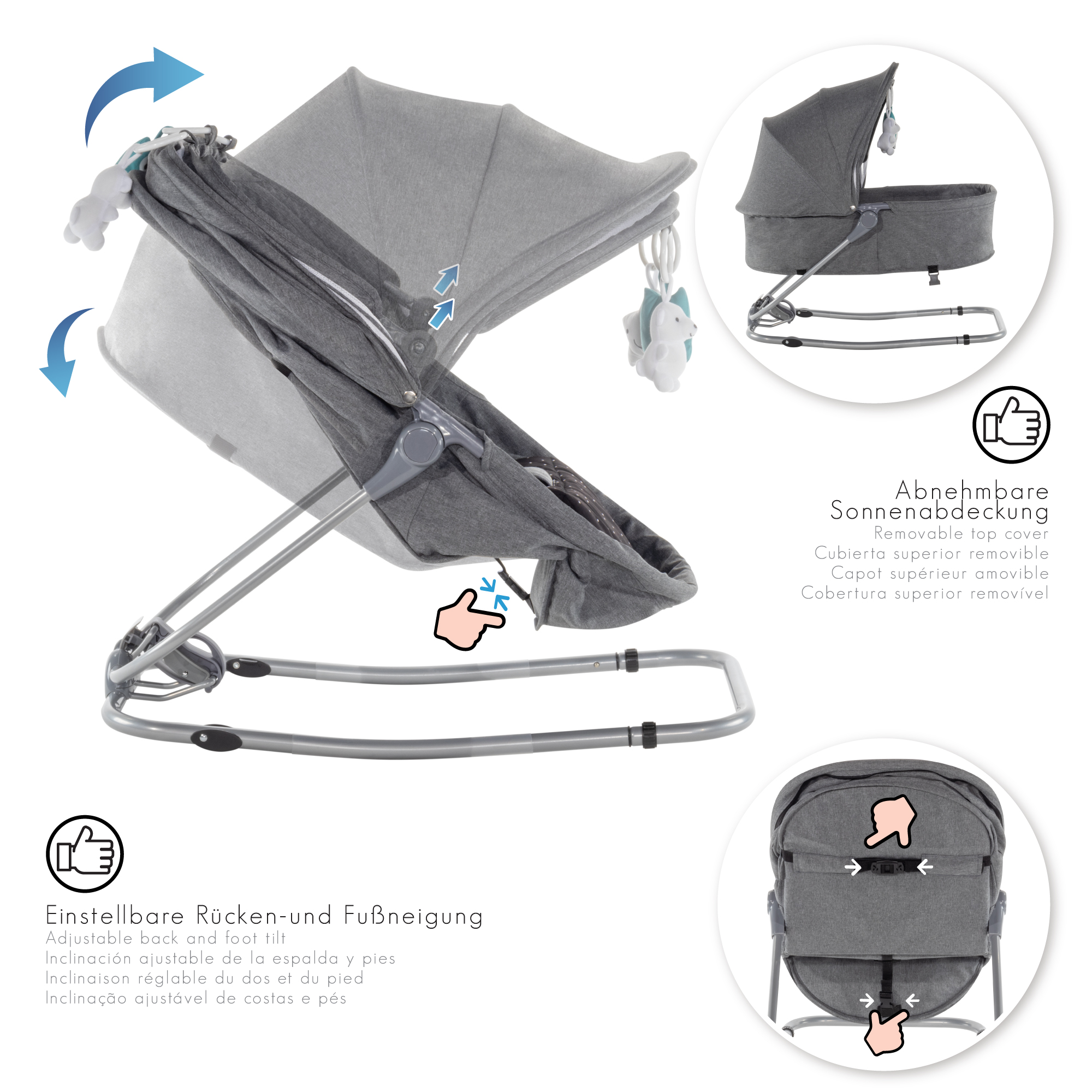 Artboard 6Pavo Babywippe PAVO mit Wiegenfunktion und Spielebogen