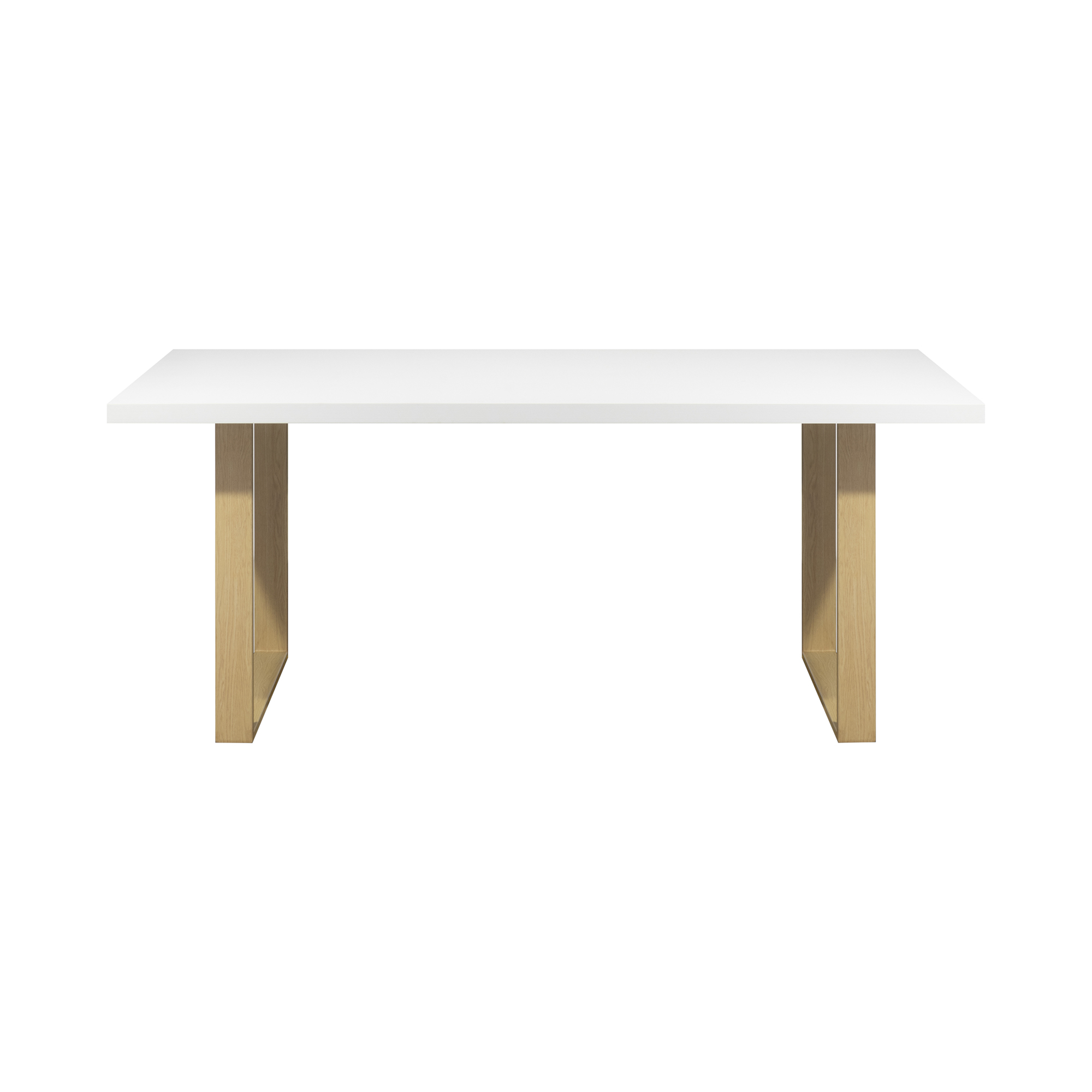 Esszimmertisch MACON Kufentisch Holztisch Esstisch - Weiß + Eiche Esszimmertisch MACON Kufentisch Holztisch Esstisch - Weiß + Eiche 140x 80 cm