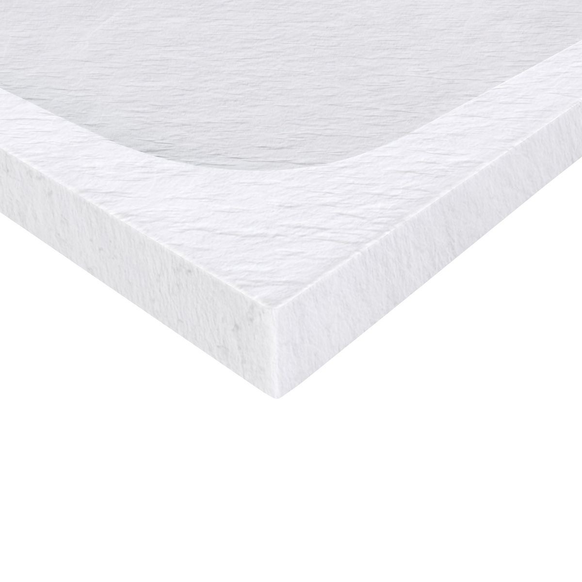 Shower Tray Shimmer STONE made of sanitary acrylic including drainage set - White