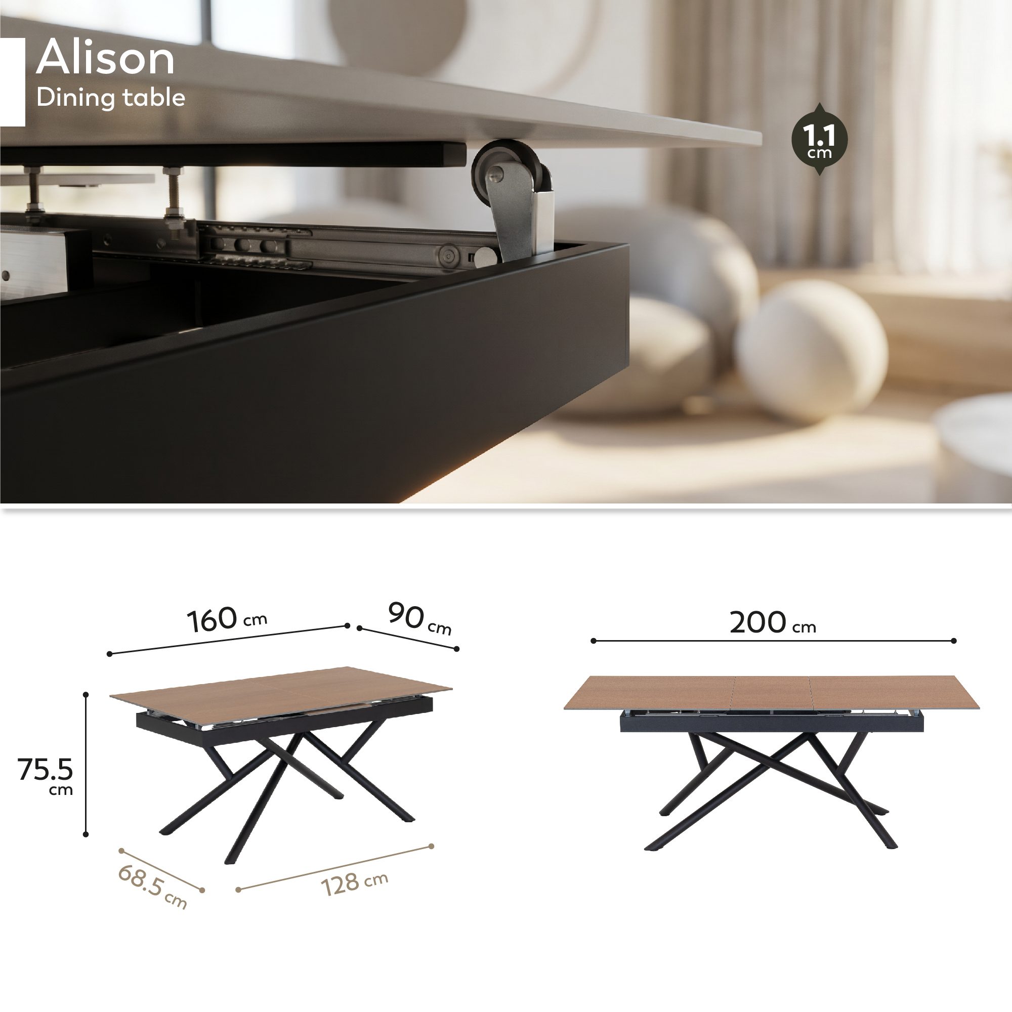 Design Bar Table Edward in White