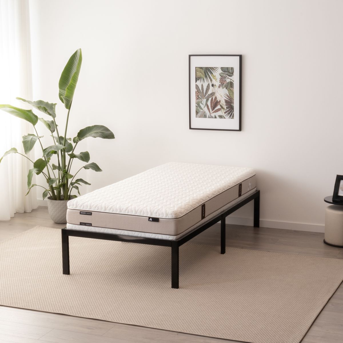 Guest Bed Metal Bed Frame Sappho Black with Storage
