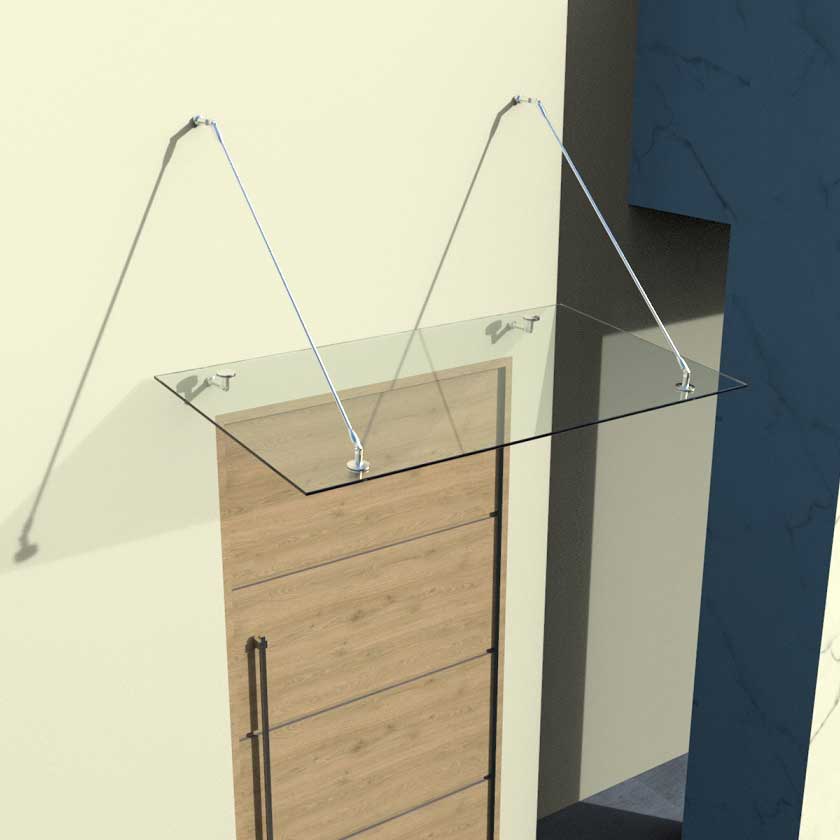glasvordachklarglas_i-flair Glasvordach Edelstahl Türvordach Glas Halterung Haustür Klarglas VSG - diverse Größen