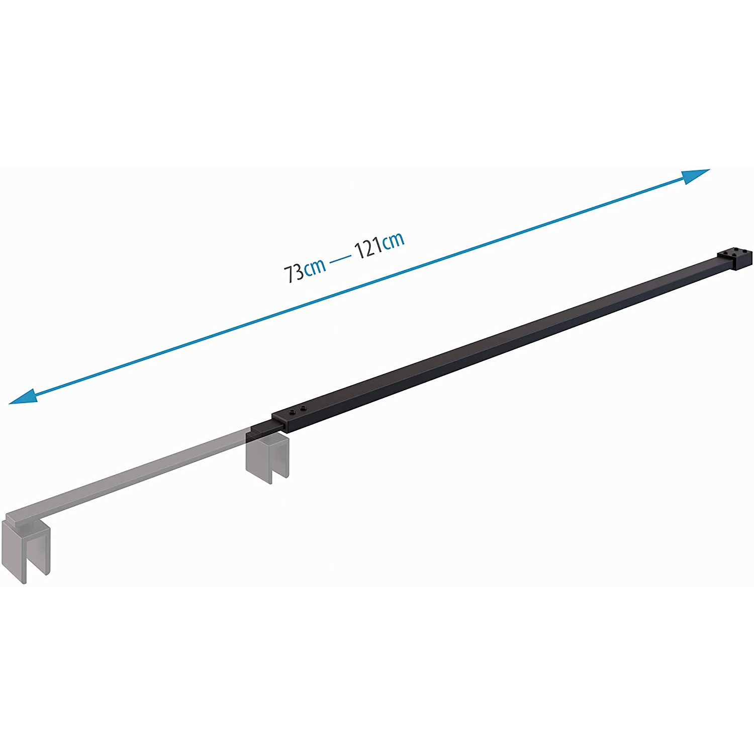 Haltestange für Walk In Duschwände mit Verstellbereich 73-121 cm Haltestange für Walk In Duschwände mit Verstellbereich 73-121 cm