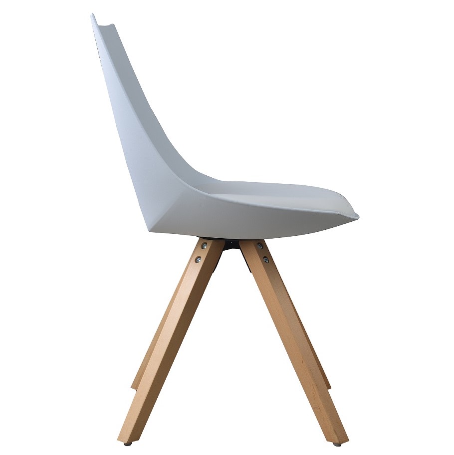 Dining Chair Gusto White – Wooden Kitchen Chair with Seat Shell + Faux Leather Cushion Esszimmerstuhl Gusto Weiß Küchenstuhl aus Holz mit Sitzschale + Sitzkissen aus Kunstleder 8 Stück