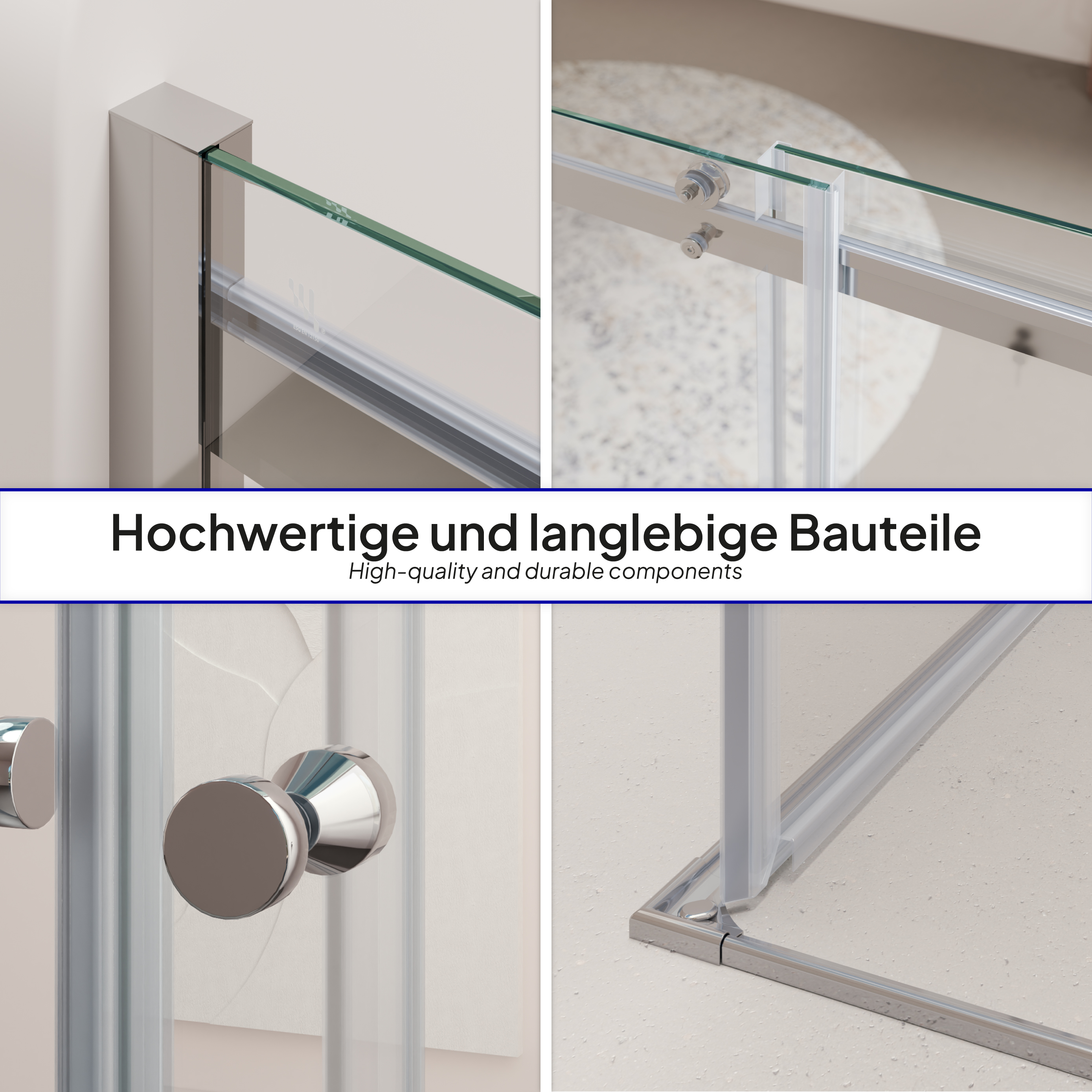 Corner entry Anna with sliding doors made of 8 mm tempered safety glass Anna – Eckeinstieg mit Schiebetüren aus 8 mm ESG Sicherheitsglas