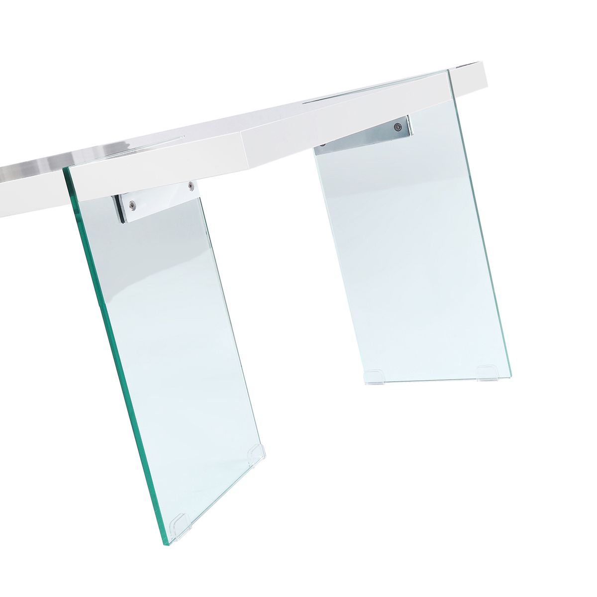 Couchtisch Sofatisch Beistelltisch NOWA mit Glasstützen in Weiß Couchtisch Sofatisch Beistelltisch NOWA mit Glasstützen in Weiß