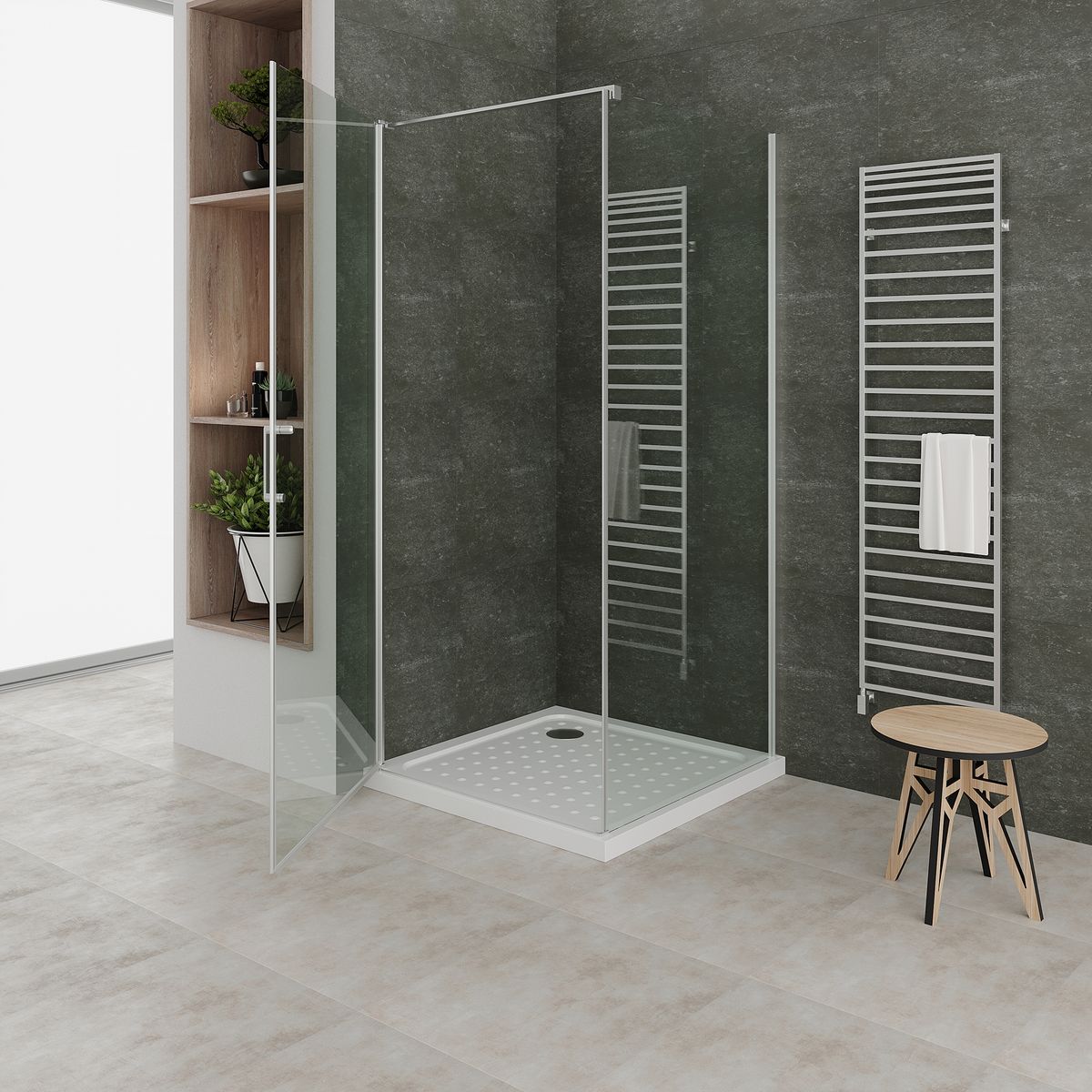 Fronteinstieg Hellen mit Klapptür aus ESG Sicherheitsglas Fronteinstieg Hellen mit Klapptür aus ESG Sicherheitsglas