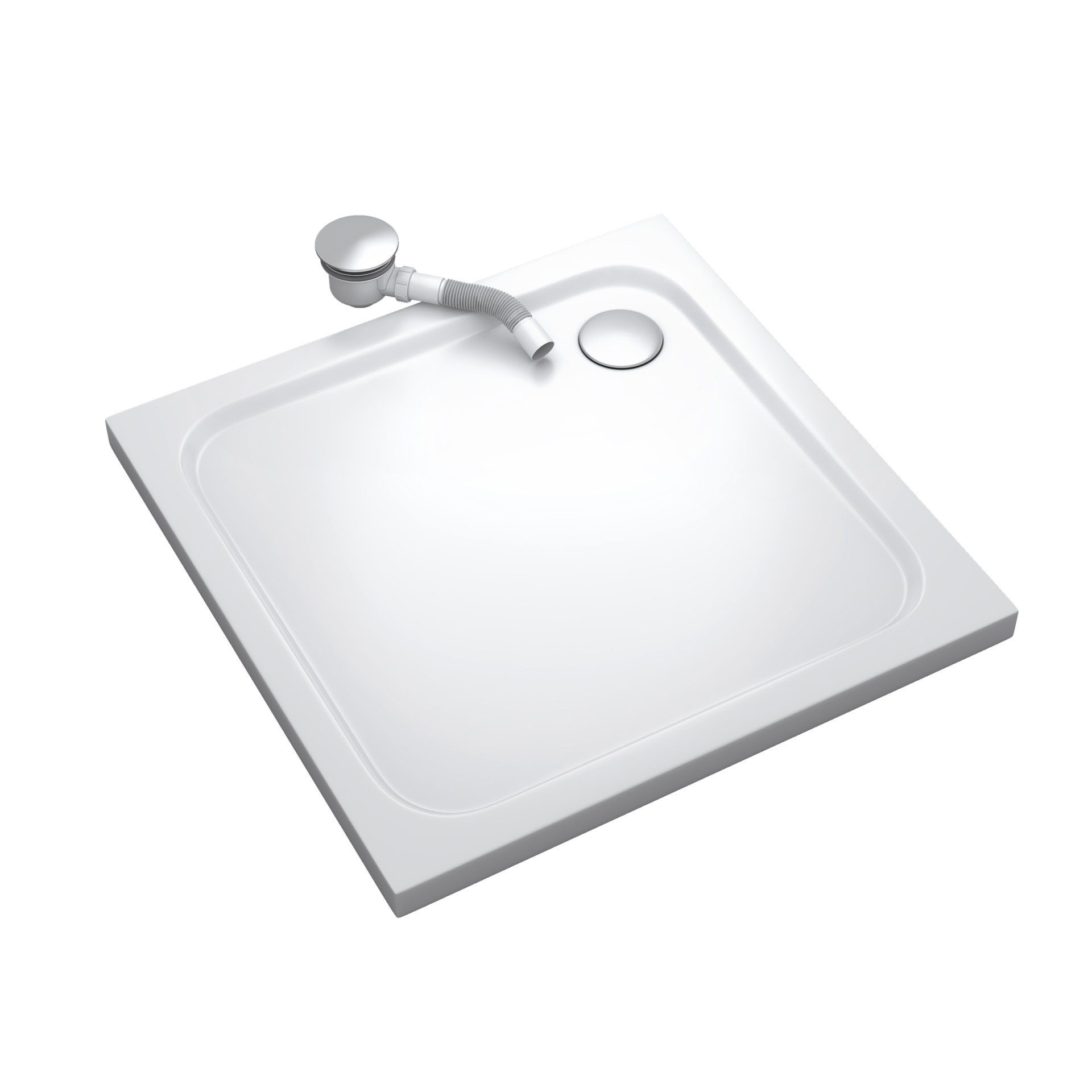 Duschwanne Shimmer aus Sanitäracryl inkl. Ablaufgarnitur - Weiß Duschwanne Shimmer in Weiß aus Sanitäracryl inkl. Ablaufgarnitur - 95x95 cm