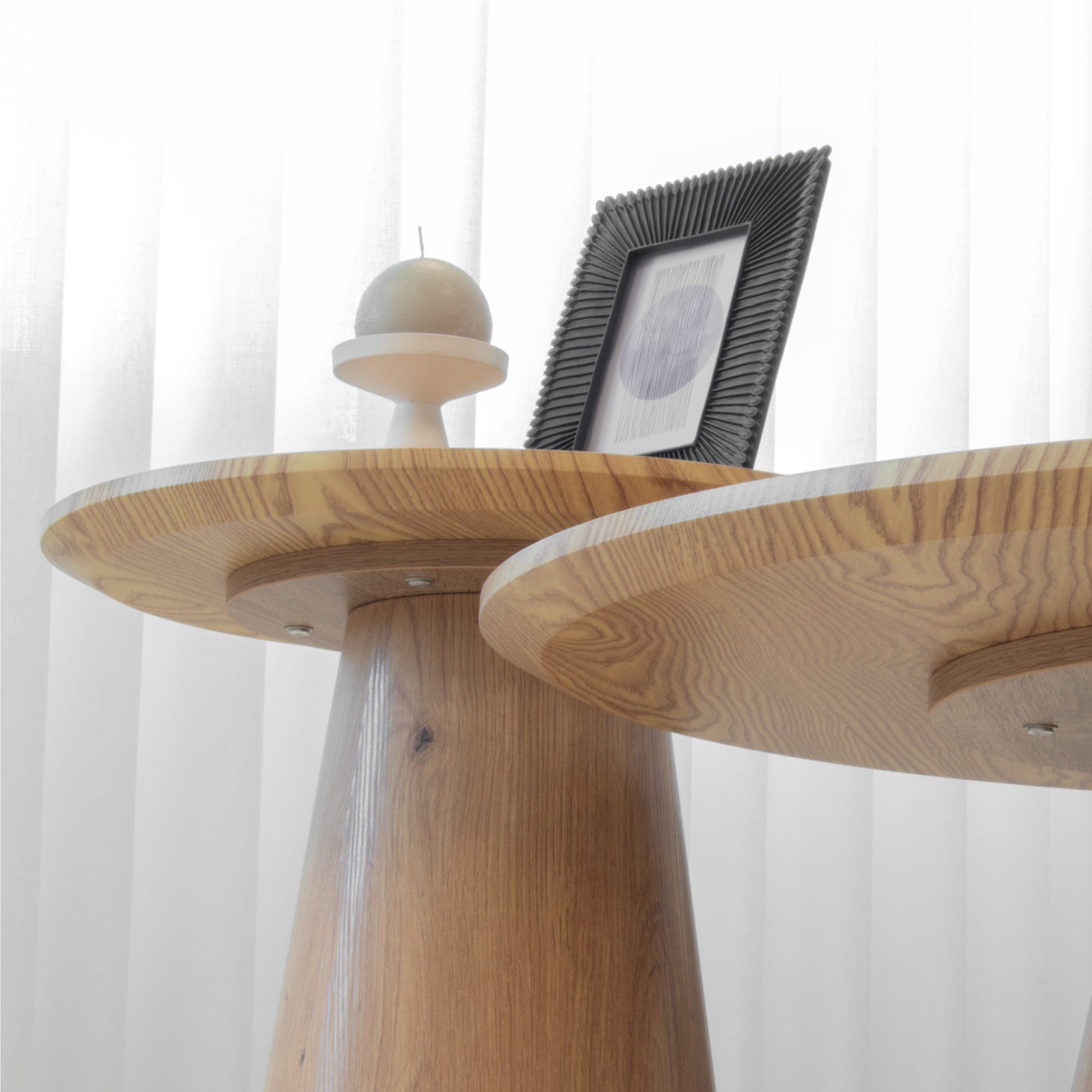 Beistelltisch SYLVIA mit Melaminplatte und stabiler Struktur aus Holzverbundmaterial - 2er Set