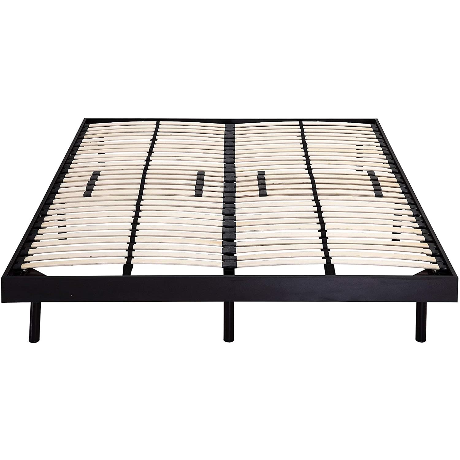 Holz-Rahmenbett - 140x200 cm Schwarz Metal – Guest Bed Bed with Wooden Frame in Various Colors