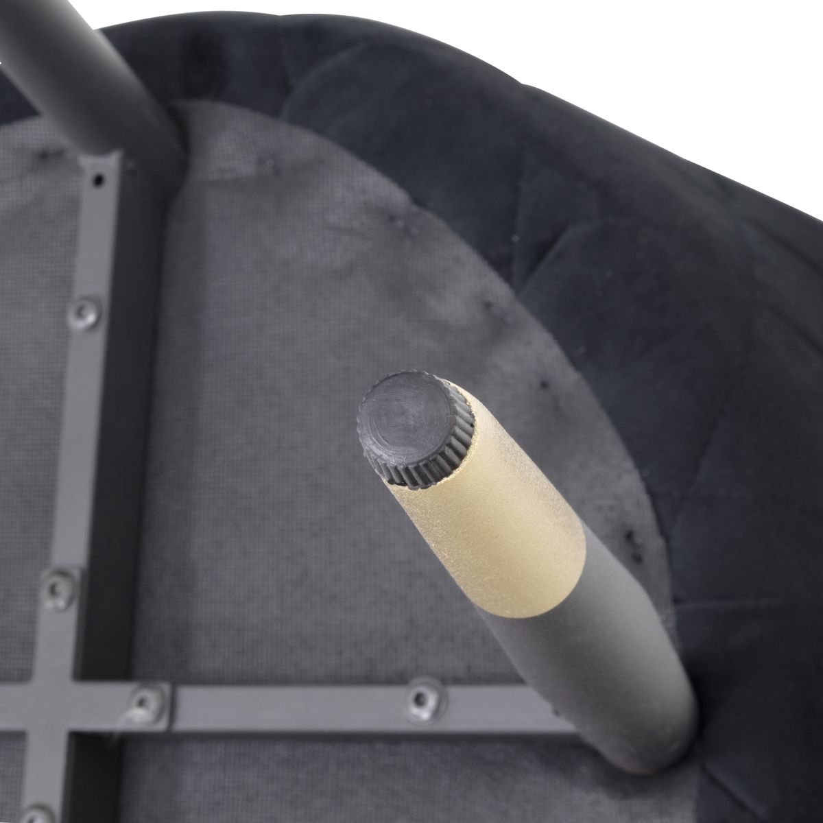 Esszimmerstuhl Wohnzimmerstuhl Bellamy Schwarz-Gold aus Samt Velour