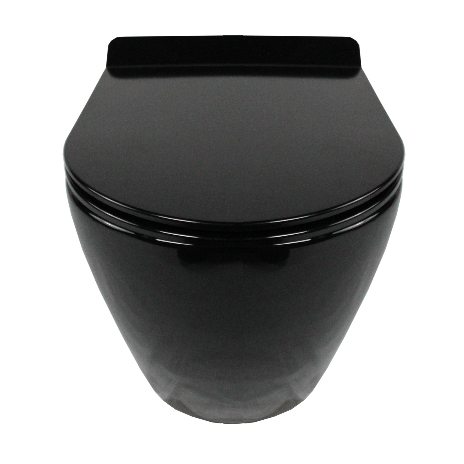 Toilette Hänge WC Spülrandlos inkl. WC Sitz mit Absenkautomatik SOFTCLOSE + abnehmbar Franco Schwarz