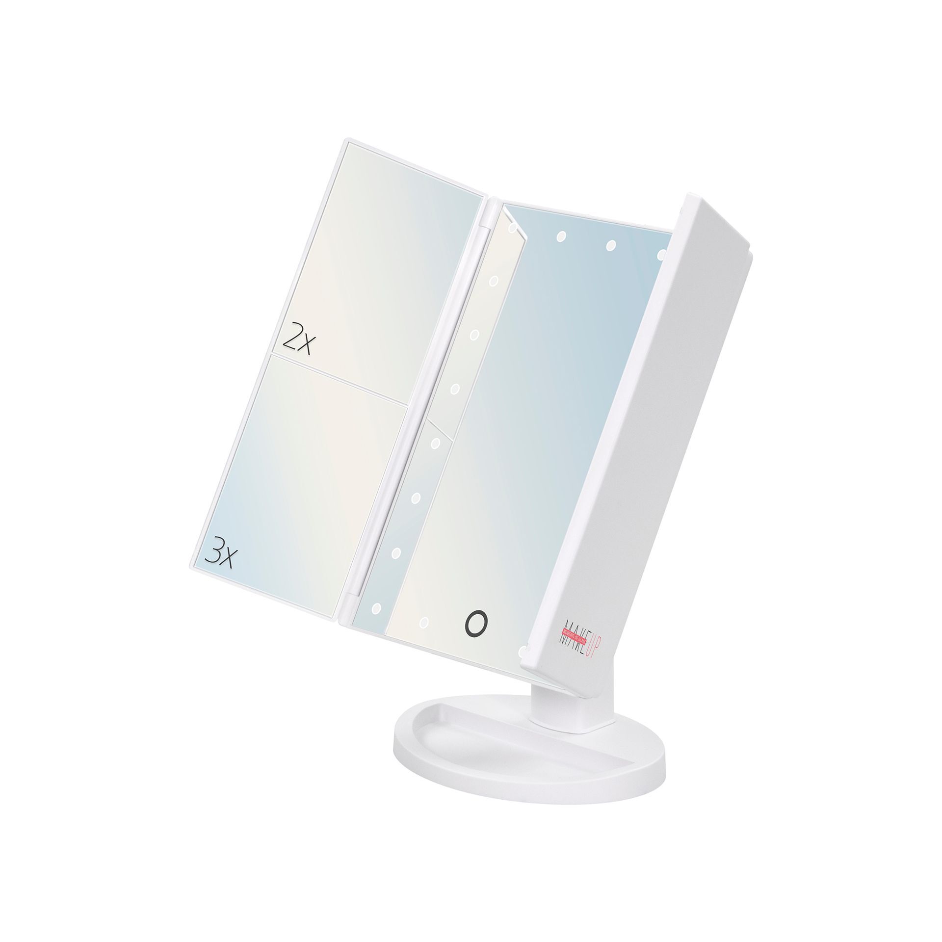 Schminkspiegel mit Vergrößerung MakeUp, mit 21 dimmbaren LED-Lampen